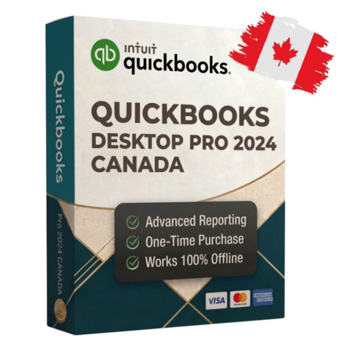 QuickBooks Desktop Pro 2024 Canada lifetime license box
