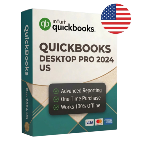 QuickBooks Desktop Pro 2024 USA lifetime license box